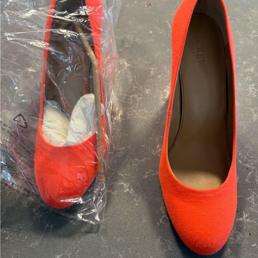 NIB. J. Crew Women's Bright Orange Heels